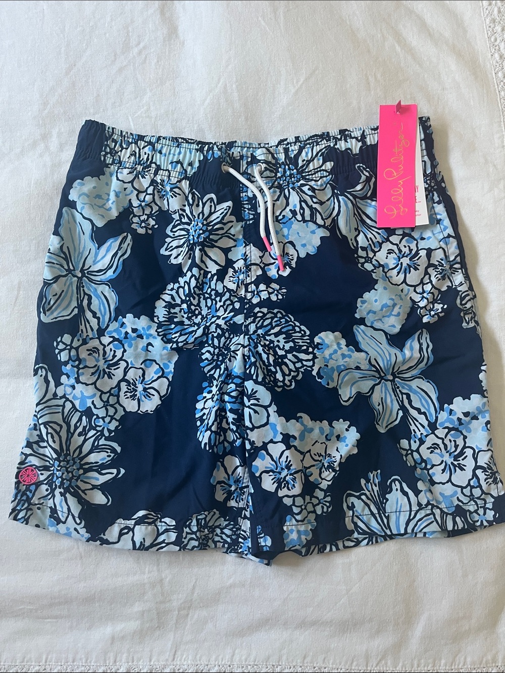 NWT Lilly Pulitzer Junior Capri Swim Trunks in Bouquet All Day, Size XL (12-14)